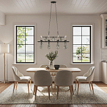 Люстра подвесная с 8-ю лампами и стеклянными круглыми подвесками Currey & Company варинант исполнения - 2 | Loft Concept в Красноярске