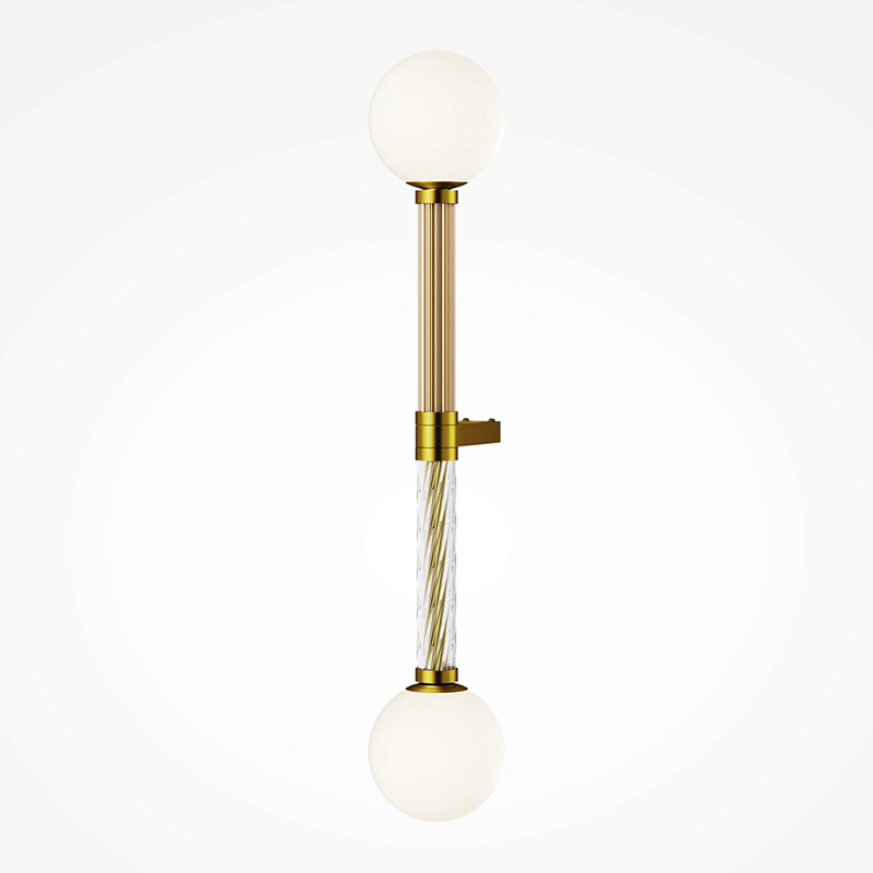 Бра со стеклянными вставками Helios Латунь Прозрачное Стекло в Красноярске | Loft Concept 