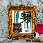 Зеркало настенное золотое с резным орнаментом Classic Ornament Mirror варинант исполнения - 2 | Loft Concept в Красноярске