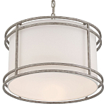 Подвесной светильник в виде барабана с тканевым абажуром и металлическим каркасом Warm Glow варинант исполнения - 2 | Loft Concept в Красноярске