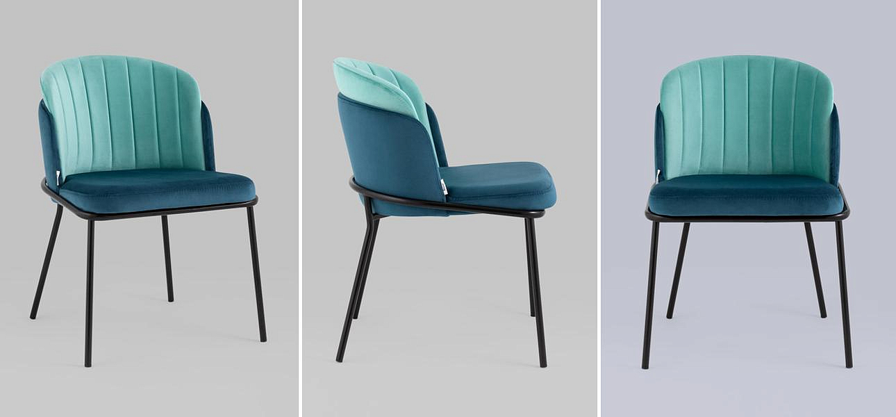 Стул Penelope Chair Бюрюзовый Велюр Металлические Ножки Стул Penelope Chair Бюрюзовый Велюр Металлические Ножки - Loft-Concept в Красноярске