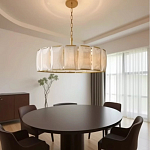 Люстра круглая Д50 см с абажуром из прямоугольных панелей Calling to Shine варинант исполнения - 3 | Loft Concept в Красноярске