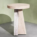 Дизайнерский журнальный стол с круглой каменной столешницей Utezu варинант исполнения - 1 | Loft Concept в Красноярске