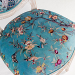 Барный стул из массива бука с изображением птиц и цветов Turquoise Beige Chinoiserie Garden Chair варинант исполнения - 2 | Loft Concept в Красноярске