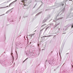 Люстра овальная с розовыми стеклянными подвесками в форме капель FAIRYTREE Light варинант исполнения - 1 | Loft Concept в Красноярске