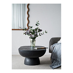 Столик кофейный черного цвета с овальной столешницей и круглым основанием Black Dalmen Table варинант исполнения - 10 | Loft Concept в Красноярске