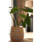 Круглая корзина из плетеного тростника Marjani Wicker Basket варинант исполнения - 3 | Loft Concept в Красноярске