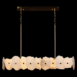 Люстра подвесная линейная с текстурированными мраморными элементами Marble square варинант исполнения - 2 | Loft Concept в Красноярске