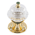 Икорница с декором "Три рыбки" с гравировкой и натуральным камнем Нефрит Decorative Cavair Dishes варинант исполнения - 3 | Loft Concept в Красноярске