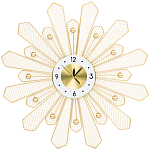 Часы настенные из металла в виде солнца с белым циферблатом Mirror Tower Clock варинант исполнения - 1 | Loft Concept в Красноярске