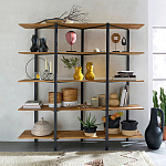 Стеллаж из массива дуба и стали Robson Rack Industrisal Metal Rust варинант исполнения - 4 | Loft Concept в Красноярске