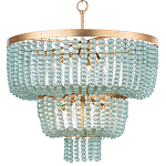 Круглая трехъярусная люстра с подвесками в виде круглых стеклянных бусин Blue Beads Chandelier варинант исполнения - 2 | Loft Concept в Красноярске