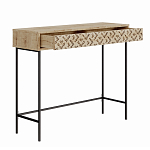 Консоль напольная деревянная с выдвижным ящиком с резным орнаментом HEATON CONSOLE OAK варинант исполнения - 1 | Loft Concept в Красноярске