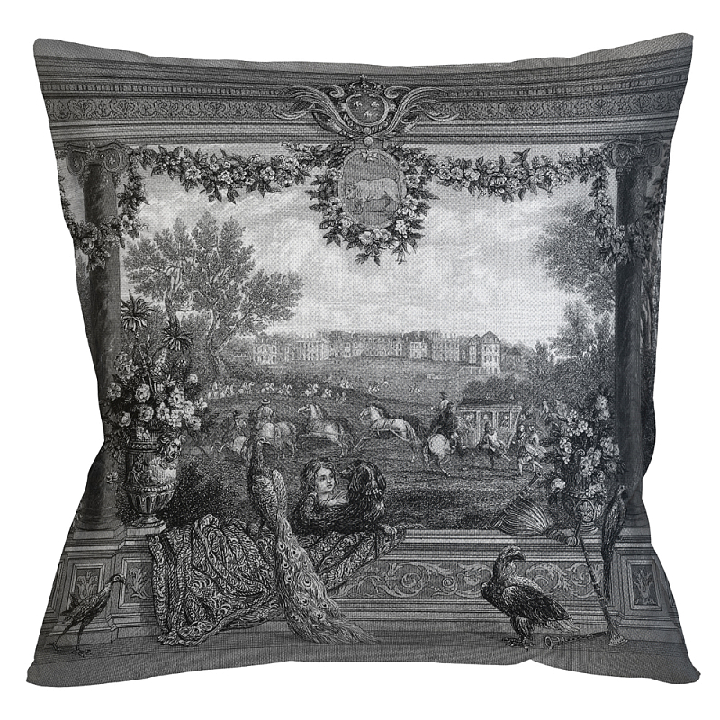 Декоративная подушка Versailles Pillow Черно-белый Бежевый Декоративная подушка Versailles Pillow Черно-белый Бежевый в Красноярске | Loft Concept