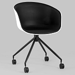 Офисное кресло из пластика с мягким сиденьем Eggshell Black варинант исполнения - 2 | Loft Concept в Красноярске