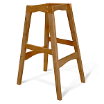 Барный стул со спинкой и подлокотниками на 4-х деревянных ножках Серый Велюр Ava Charm варинант исполнения - 4 | Loft Concept в Красноярске