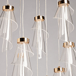 Люстра каскадная с 10-ю прозрачными плафонами Wave Line варинант исполнения - 4 | Loft Concept в Красноярске