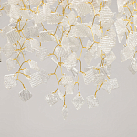 Люстра подвесная золотого цвета с декоративными ветвями и прозрачными рельефными подвесками FAIRYTREE Light варинант исполнения - 8 | Loft Concept в Красноярске