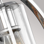 Бра цвета хром с круглой рамой и цилиндрическим прозрачным стеклянным плафоном на прямоугольном основании Feiss варинант исполнения - 5 | Loft Concept в Красноярске