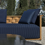 Дизайнерский уличный диван из массива дерева с плетеной спинкой PALINFRASCA Sofa варинант исполнения - 24 | Loft Concept в Красноярске