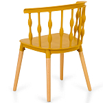 Пластиковый стул на ножках из массива бука Ferret Spiral Mustard варинант исполнения - 6 | Loft Concept в Красноярске