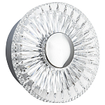 Бра с круглым рельефным плафоном Glass Peonies Chrome Wall Lamp варинант исполнения - 1 | Loft Concept в Красноярске