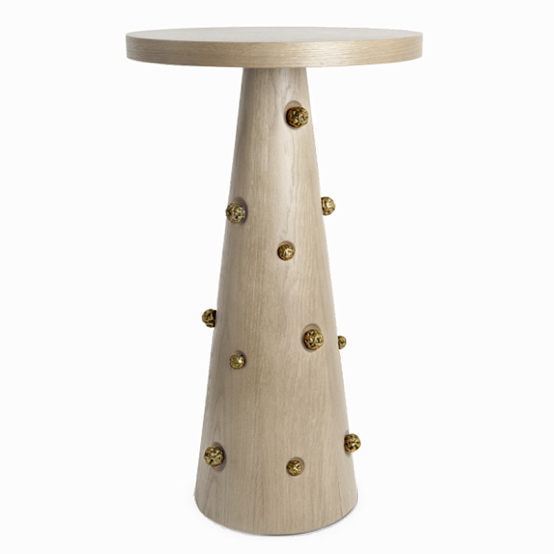 Приставной столик Okinawa Gray Side table Бежевый Золотой в Красноярске | Loft Concept 