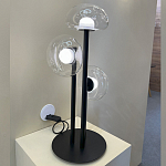 Настольная лампа с тремя прозрачными куполообразными плафонами и черным металлическим основанием Flos Wireline Lighting варинант исполнения - 5 | Loft Concept в Красноярске