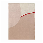 Плед из хлопка бежевого цвета с абстрактным принтом Elysian Flow Peach варинант исполнения - 2 | Loft Concept в Красноярске