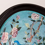 Стул из массива бука бирюзовый с изображением птиц в саду Turquoise Chinoiserie Bird Chair варинант исполнения - 3 | Loft Concept в Красноярске