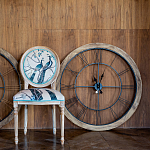 Часы настенные деревянные с римскими цифрами чёрного цвета Clock with History варинант исполнения - 3 | Loft Concept в Красноярске