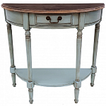 Полукруглая консоль в стиле прованс светло-бирюзовая Margery Provence Console варинант исполнения - 1 | Loft Concept в Красноярске