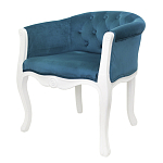 Кресло низкое в стиле прованс Louis French Armchair white and blue velour варинант исполнения - 3 | Loft Concept в Красноярске