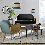 Бра с плетеным декором из ротанга Bonnie Wicker Blue Wall Lamp варинант исполнения - 4 | Loft Concept в Красноярске