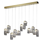 Подвесной светильник линейный с плафонами волнистой формы из фактурного стекла Big Wave варинант исполнения - 3 | Loft Concept в Красноярске