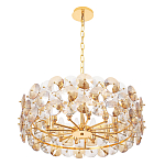 Люстра круглая золотого цвета с круглыми хрустальным элементами Solyria варинант исполнения - 6 | Loft Concept в Красноярске