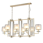 Люстра прямоугольной формы с 8-ю цилиндрическими плафонами из стекла Laurent варинант исполнения - 6 | Loft Concept в Красноярске