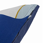 Подушка декоративная хлопковая синего цвета с абстрактным принтом Elysian Flow Azure варинант исполнения - 4 | Loft Concept в Красноярске