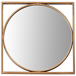Круглое  зеркало в квадратной раме из металла Coste Mirror варинант исполнения - 1 | Loft Concept в Красноярске