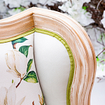 Кресло из натурального бука золотистое с изображением птиц и цветов Blooming Birds варинант исполнения - 2 | Loft Concept в Красноярске