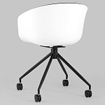 Офисное кресло из пластика с мягким сиденьем Eggshell Black варинант исполнения - 6 | Loft Concept в Красноярске