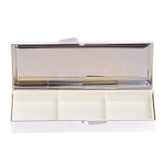 Таблетница карманная прямоугольная с 3-мя отделениями с зеркалом и накладкой из натурального камня Содалит Silver Stone Pillboxes варинант исполнения - 2 | Loft Concept в Красноярске