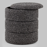 Пуф Three Gray в ткани букле серого цвета варинант исполнения - 2 | Loft Concept в Красноярске