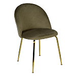 Стул велюровый хаки на золотистых металлических ножках Vendramin Chair варинант исполнения - 2 | Loft Concept в Красноярске