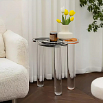 Дизайнерский журнальный стол с фигурной столешницей на 3-х прозрачных ножках Rahakif варинант исполнения - 4 | Loft Concept в Красноярске