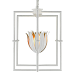 Люстра белая прямоугольная с абажурами в виде цветков тюльпана White Tulips варинант исполнения - 3 | Loft Concept в Красноярске