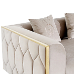 Диван двухместный  бежевый с золотым каркасом Bertrude варинант исполнения - 2 | Loft Concept в Красноярске