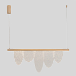 Люстра подвесная с пятью прозрачными элементами в форме лепестков и золотистым металлическим основанием DALI Tonin Casa варинант исполнения - 3 | Loft Concept в Красноярске