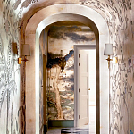 Обои ручная роспись Bamboo River Blossom Original colourway on Deep Rich Gold gilded paper with pearlescent antiquing варинант исполнения - 2 | Loft Concept в Красноярске