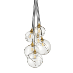 Подвесной светильник с шестью прозрачными стеклянными шарообразными плафонами Hinkley варинант исполнения - 1 | Loft Concept в Красноярске